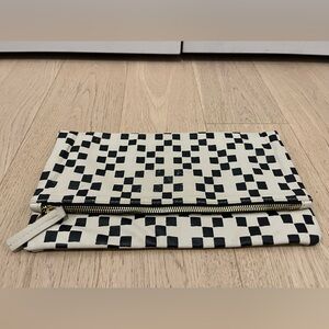 Clare V leather checkered pattern envelope clutch